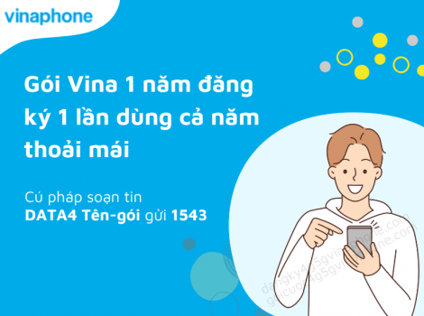 Gói Vina 1 năm đăng ký 1 lần dùng cả năm thoải mái