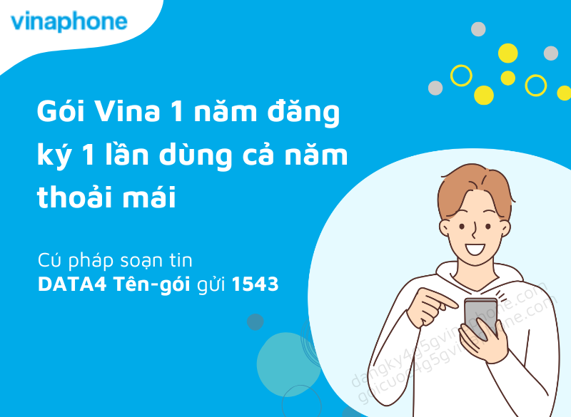 Gói Vina 1 năm đăng ký 1 lần dùng cả năm thoải mái